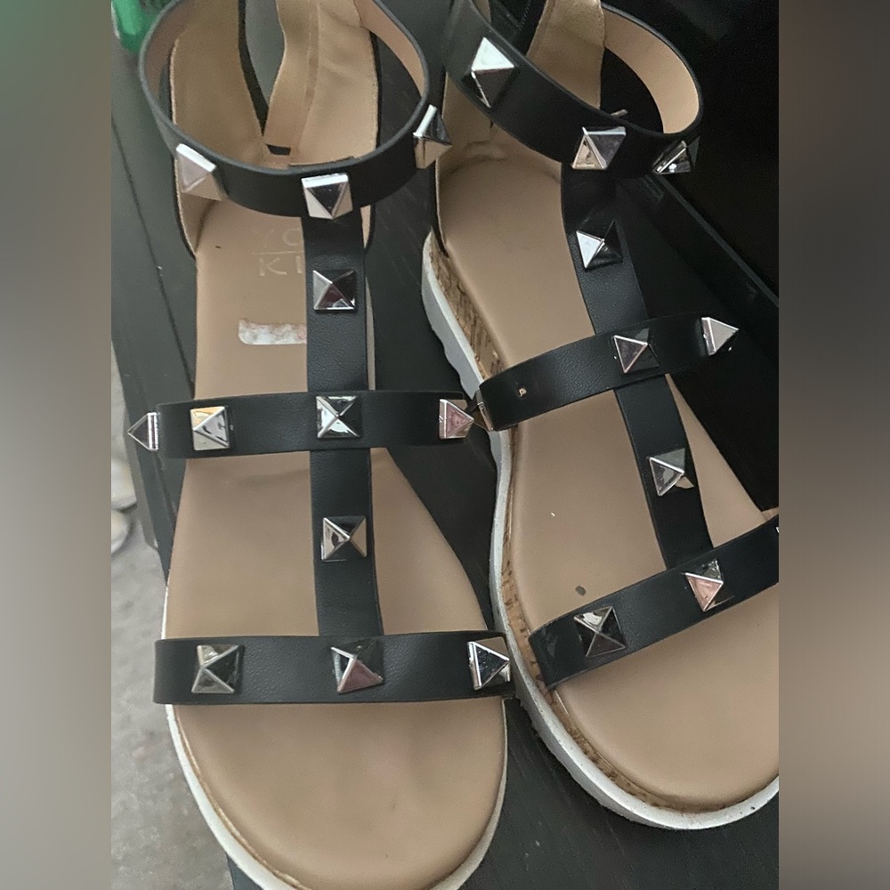 Black and Silver Sandals